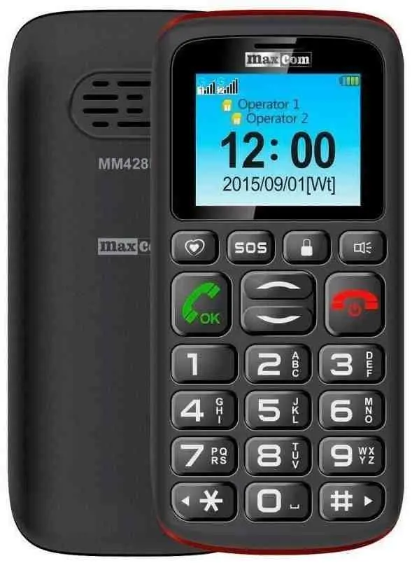 Telefon mobil Maxcom MM428L + Adapter 10W, negru
