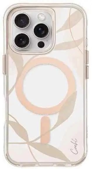 Чехол Uniq Case for iPhone 16 Pro Max Coehl with Magclick Charging Verdure Sping Blossom, прозрачный