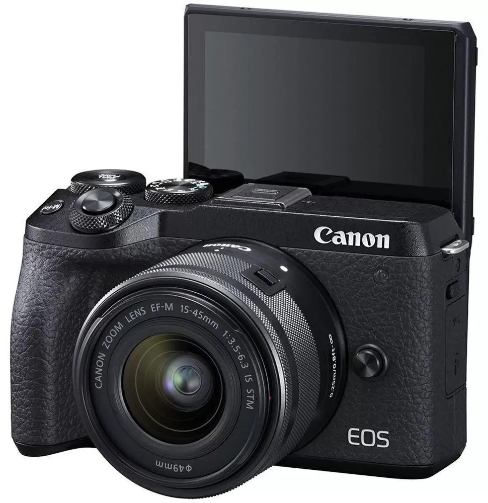 Системный фотоаппарат Canon EOS M6 II + 15-45mm IS STM + electronic viewfinder EVF-DC2 Kit, черный