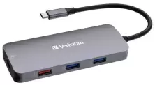 Stație de andocare Verbatim 9-in-1 USB-C Pro Multiport Hub, gri