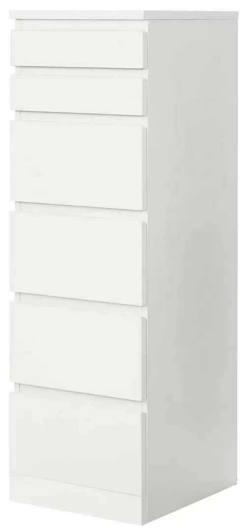 Комод IKEA Malm 6 setare/oglinda 40x123см, белый