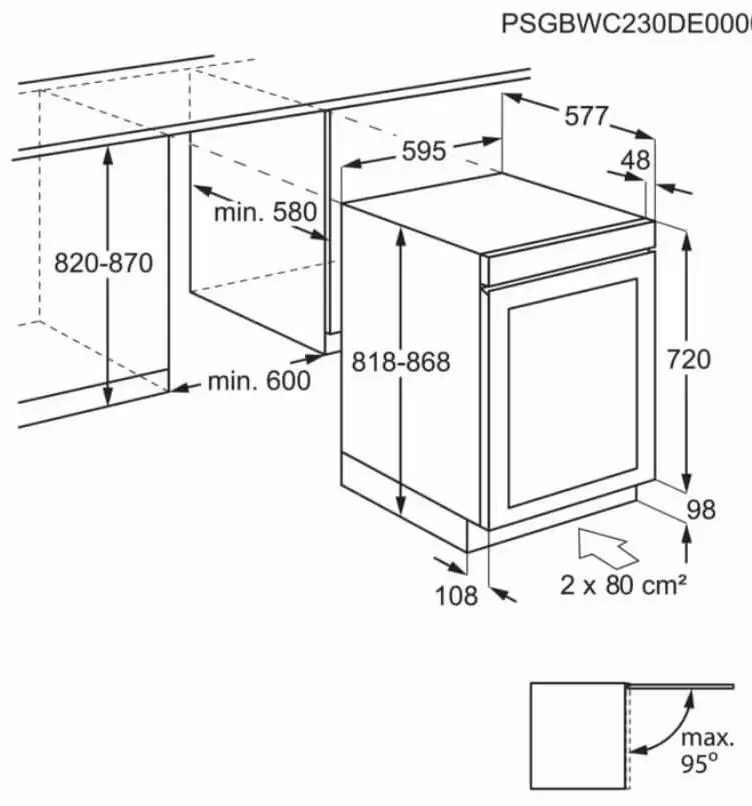 Встраиваемый винный шкаф AEG AWUS040B8B, черный