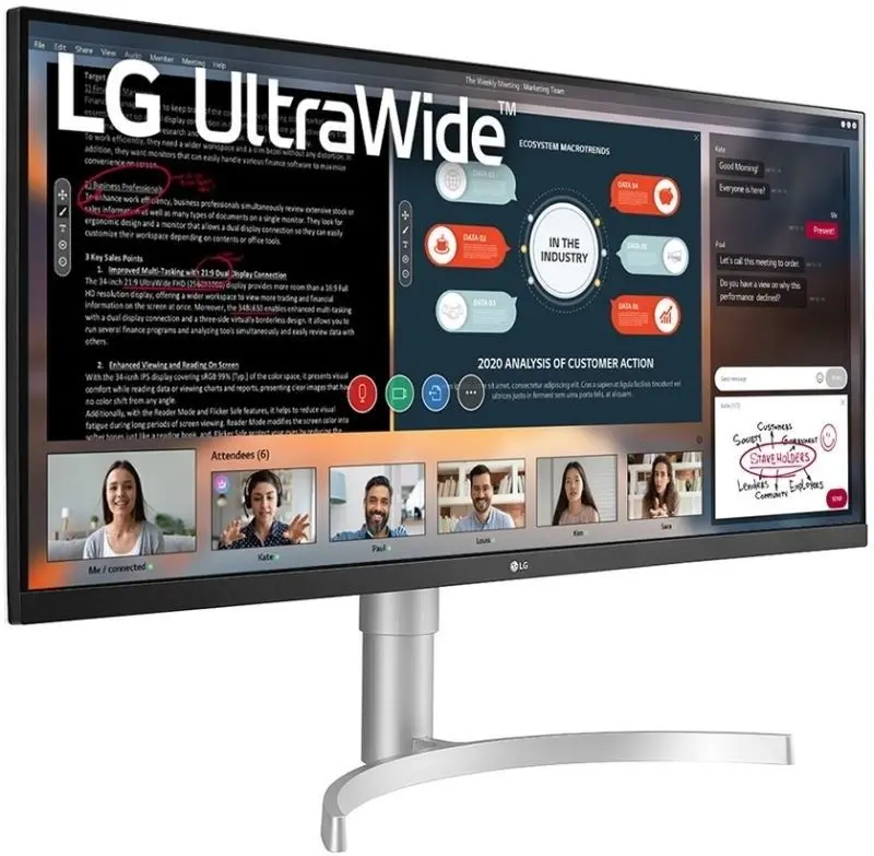 Monitor LG 34WN650-W, alb