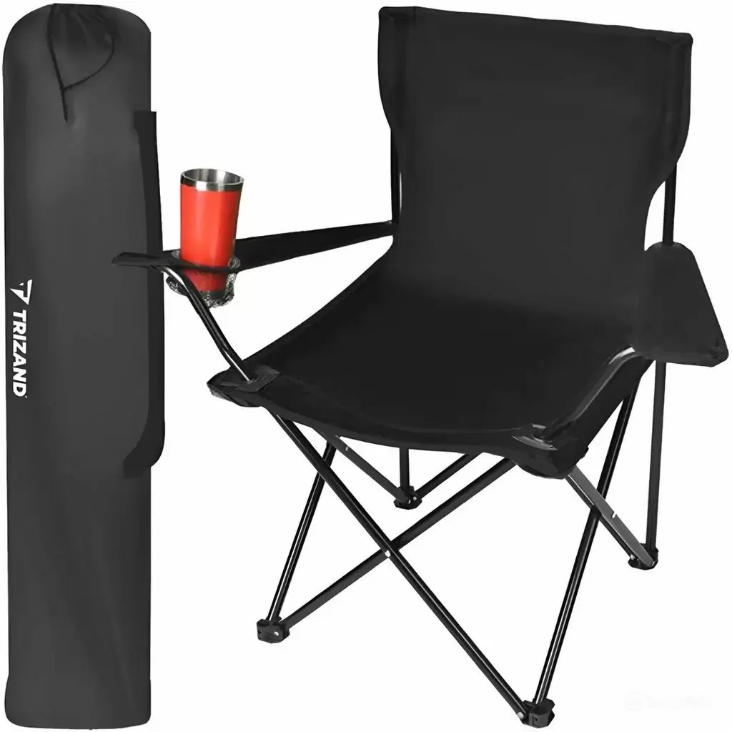 Scaun pliant pentru camping Trizand K23673, negru