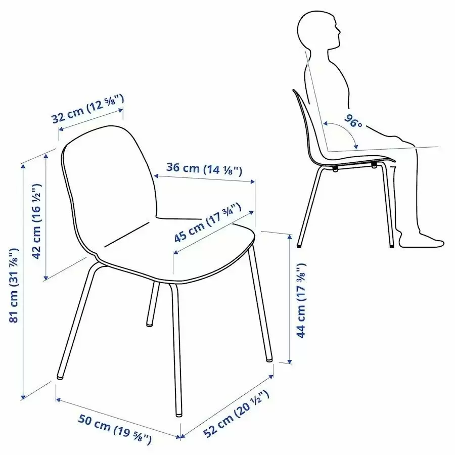 Scaun IKEA Lidas, alb/alb sephast