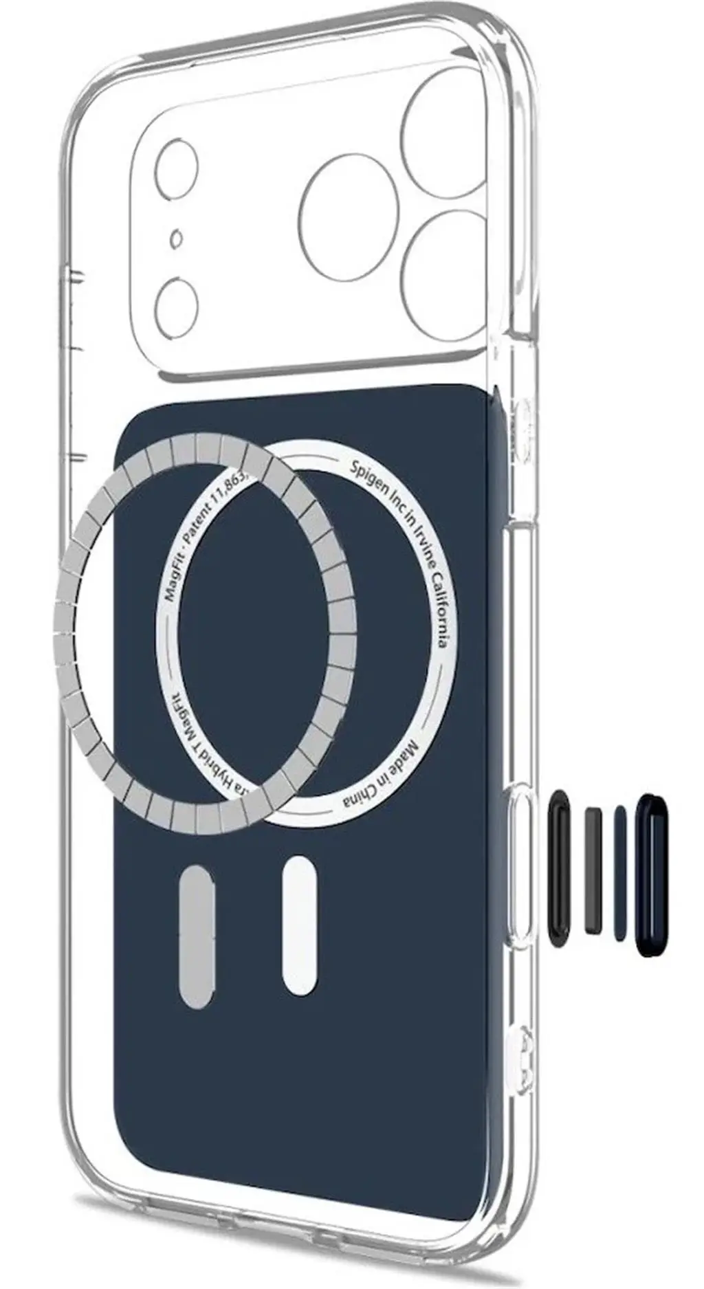 Чехол Spigen iPhone 17 Pro Max Ultra Hybrid T Mag Safe Matte Blue, прозрачный