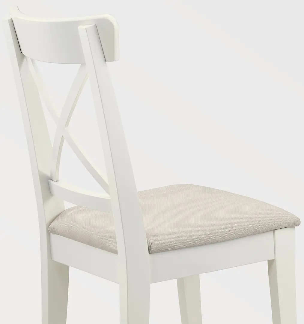 Scaun IKEA Ingolf, alb/hallarp bej