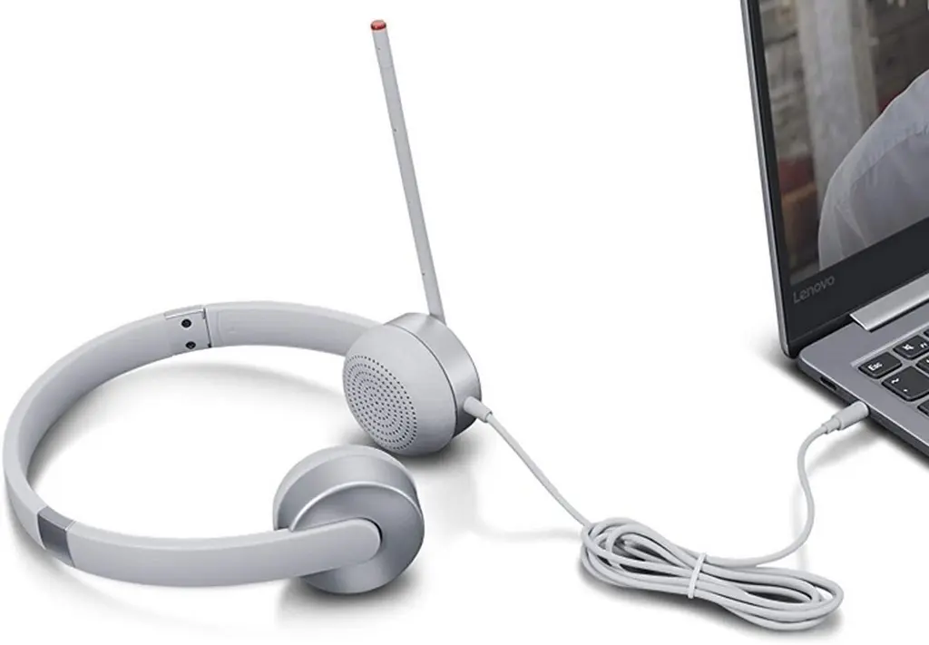Căşti Lenovo 100 Stereo Analog Headset Cloud, gri