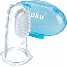 Degetar din silicon pentru masajul gingiilor Akuku A0263, albastru deschis