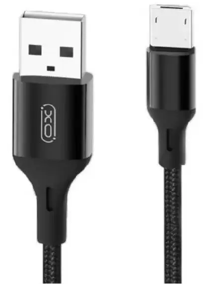 Cablu USB XO Micro-USB Braided NB143 2m, negru