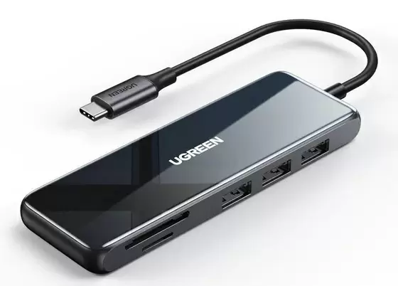Разветвитель Ugreen USB-C CM314, серый