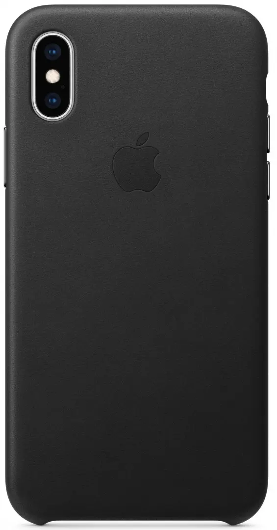 Husă de protecție Apple iPhone XS Leather Case, negru pe tehnoparc.md Husă de protecție Apple iPhone XS Leather Case, negru