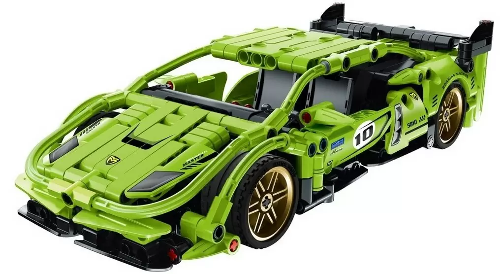 Set de construcție Tech Pull Back Green Racer 457 pcs