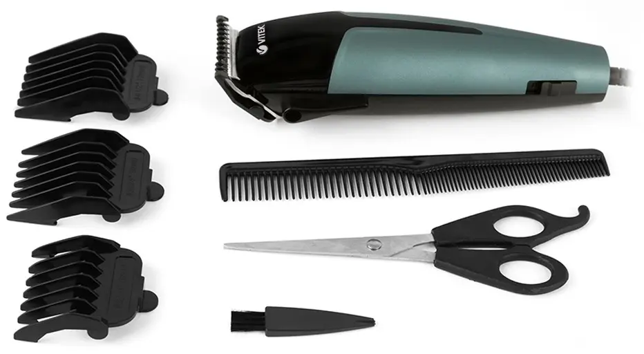 Aparat de tuns Vitek VT-2570, negru/verde pe tehnoparc.md Aparat de tuns Vitek VT-2570, negru/verde