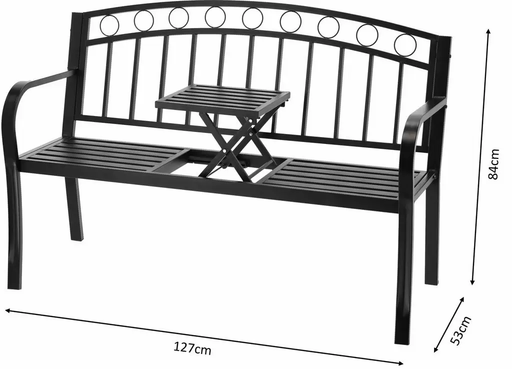 Bancă de grădină GardenLine MEB0797, negru