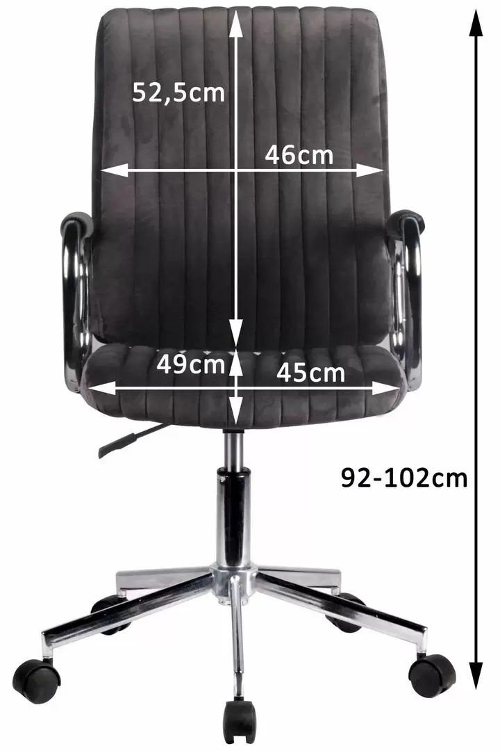 Scaun de birou Akord FD-24, albastru/crom