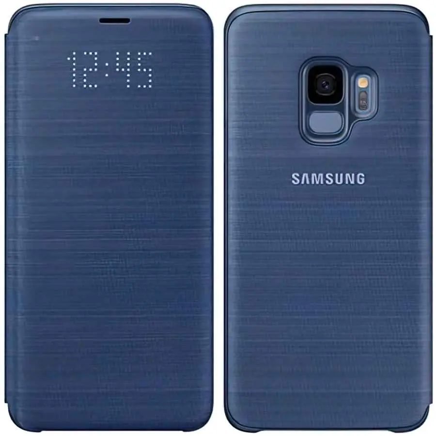 Husă de protecție Samsung Led Flip Wallet Galaxy S9+, albastru