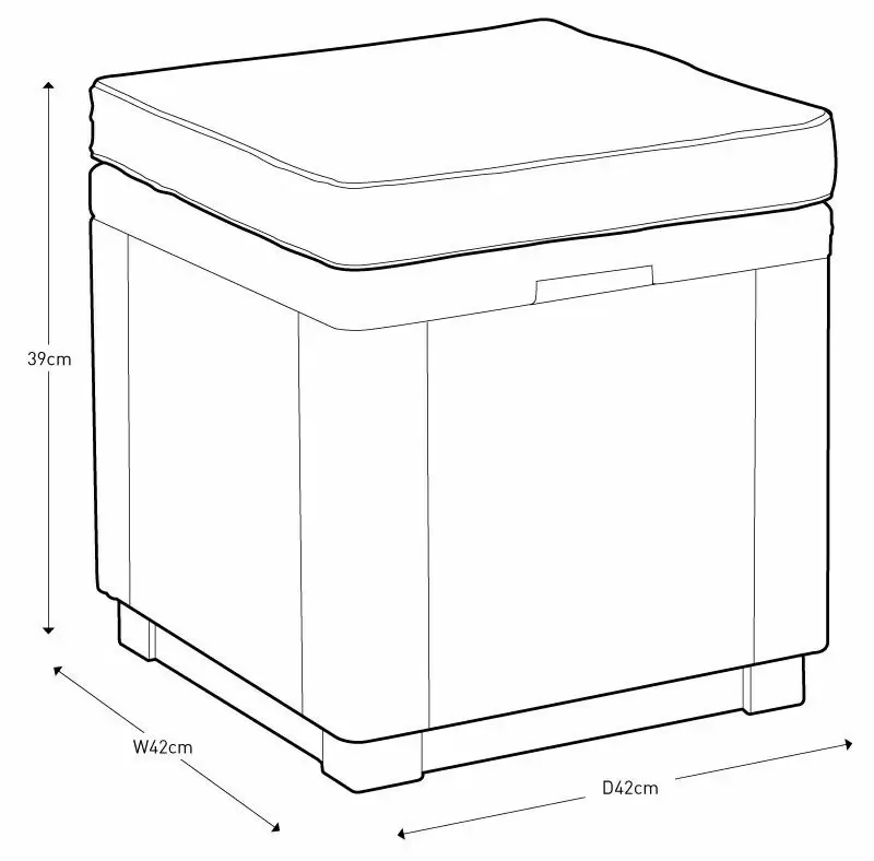 Пуф Keter Cube With Cushion, графит