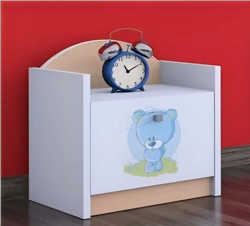 Тумба прикроватная Happy Babies Happy SZN02 Bear, белый/светлая груша на tehnoparc.md Тумба прикроватная Happy Babies Happy SZN02 Bear, белый/светлая груша