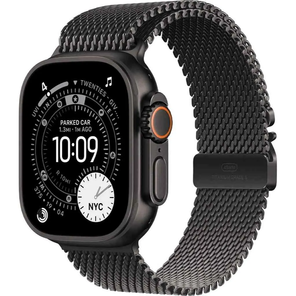 Smartwatch Apple Watch Ultra 3 GPS + Cellular 49mm Black Titanium Case with Black Titanium Milanese Loop