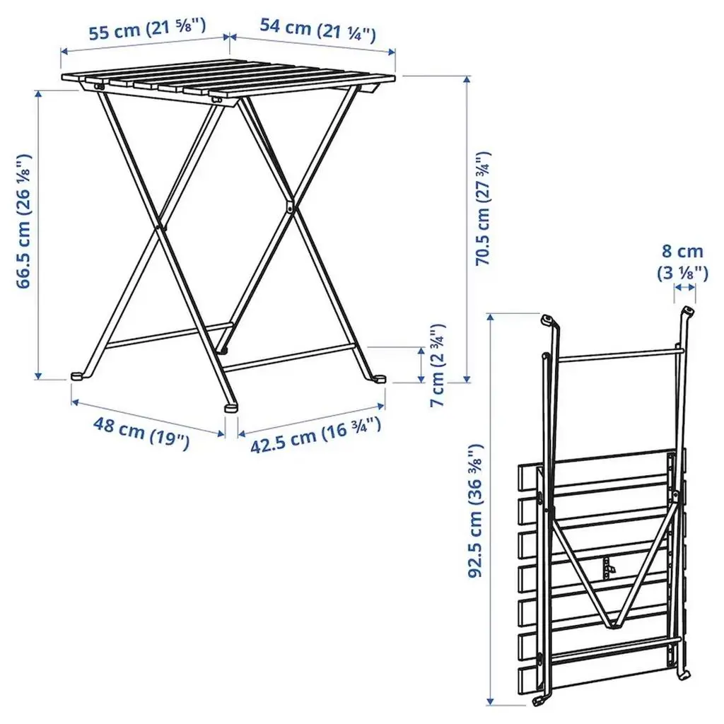Masă pentru grădină IKEA Tarno 55x54cm, negru/cafeniu