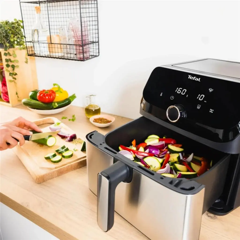 Аэрогриль Tefal EY855D10, нержавеющая сталь/черный на tehnoparc.md Аэрогриль Tefal EY855D10, нержавеющая сталь/черный