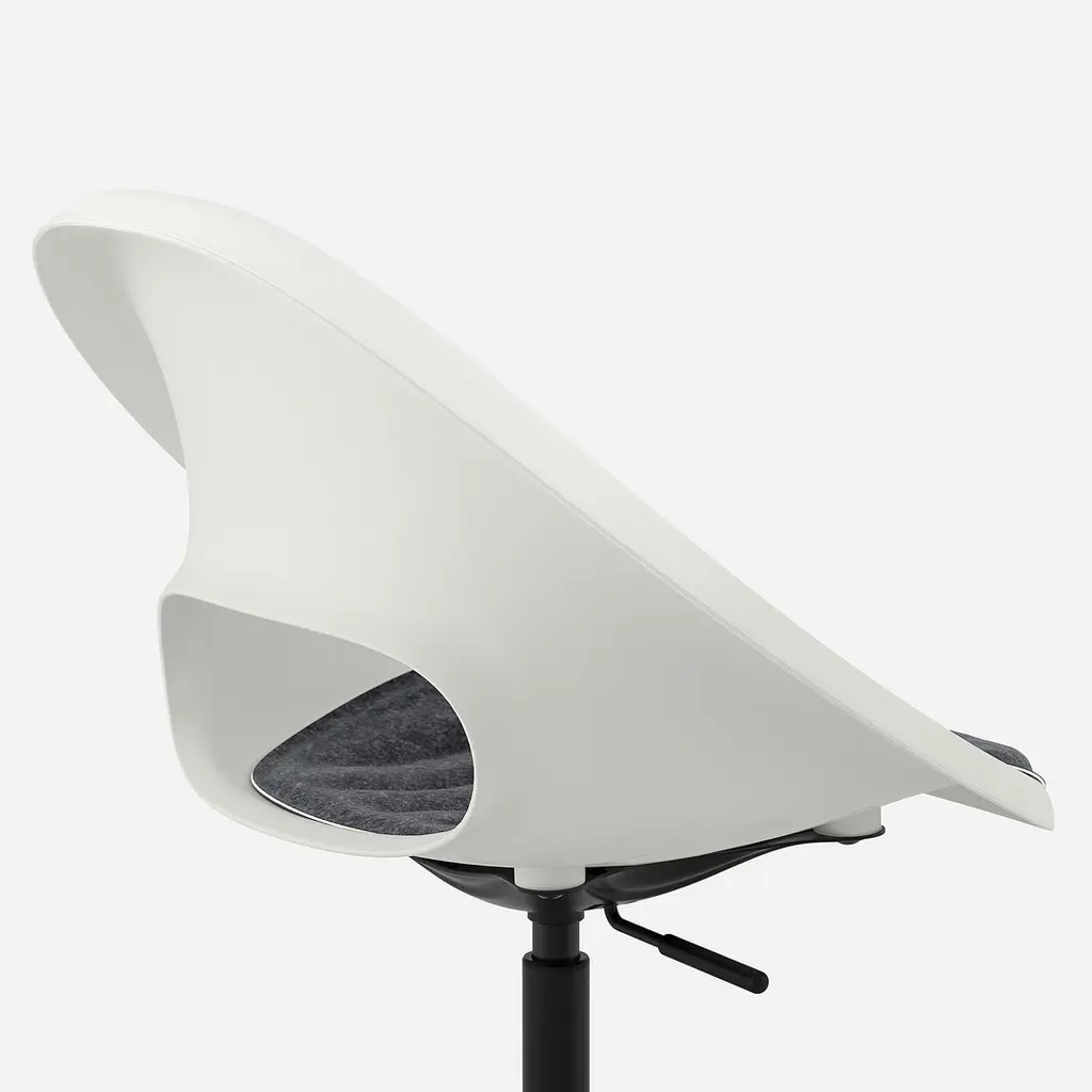 Scaun de birou IKEA Loberget/Malskar rotativ/cu pernă, alb/negru/gri închis
