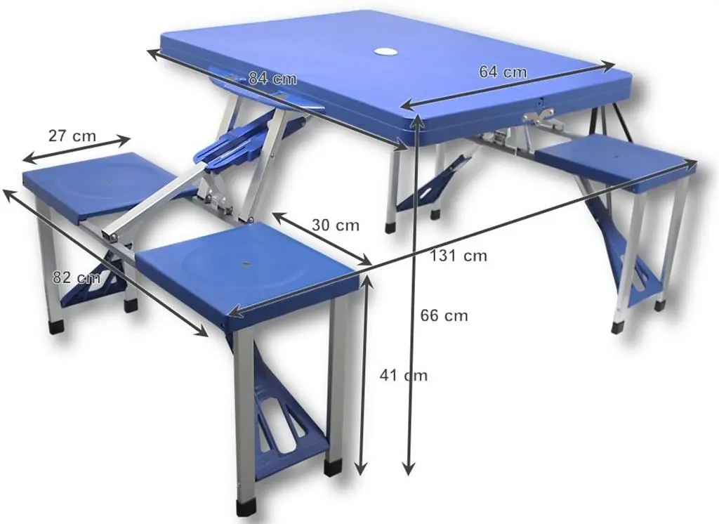 Masă pliantă pentru camping GardenLine OXE2712, albastru