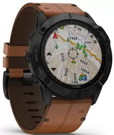 Умные часы Garmin Fenix 6X Pro Sapphire Editions Leather, черный