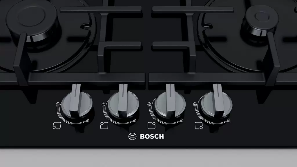 Plită incorporabilă cu gaz Bosch PNH6B6B90, negru