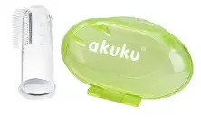Degetar din silicon pentru masajul gingiilor Akuku A0264, verde