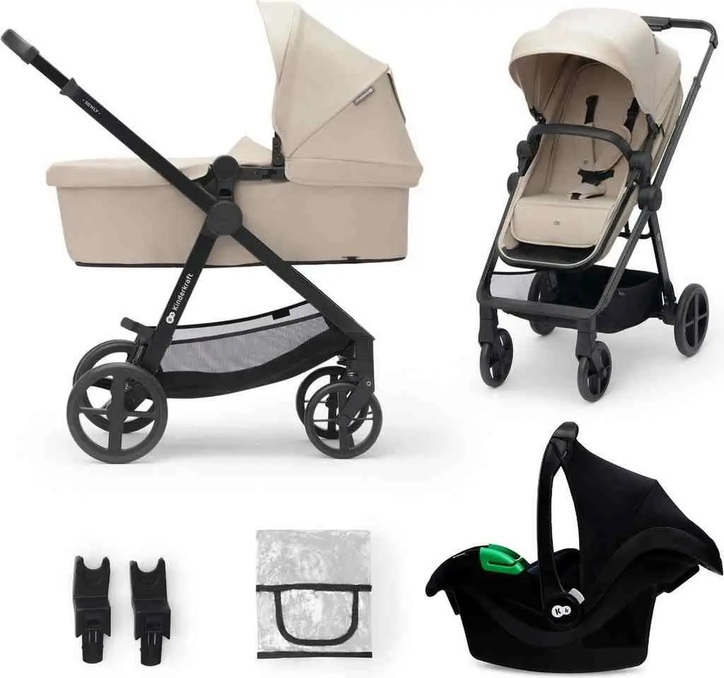 Коляска KinderKraft Newly 3in1 Mink Pro, бежевый