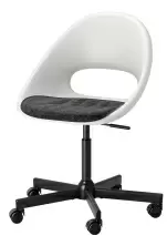 Кресло IKEA Loberget/Malskar вращающееся/с подушкой, белый/черный/темно-серый