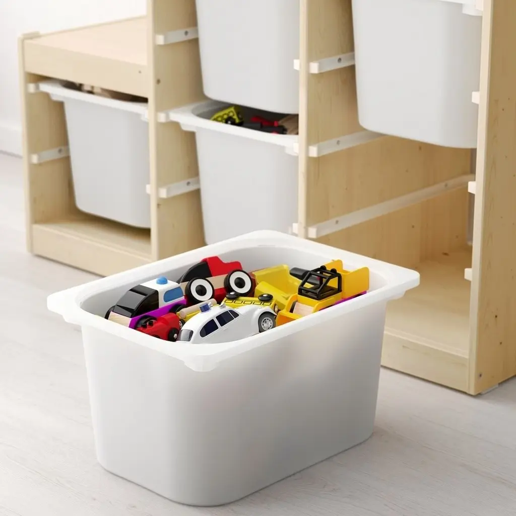 Стеллаж с контейнерами IKEA Trofast 94x44x91см, сосна белая/бирюзовый на tehnoparc.md Стеллаж с контейнерами IKEA Trofast 94x44x91см, сосна белая/бирюзовый