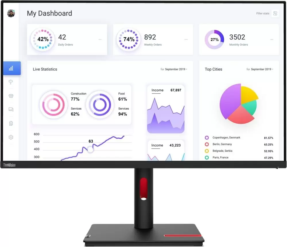 Monitor Lenovo ThinkVision T32p-30, negru