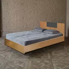 Кровать Ideal Mobila Mijloc 140x200см, дуб сонома/антрацит