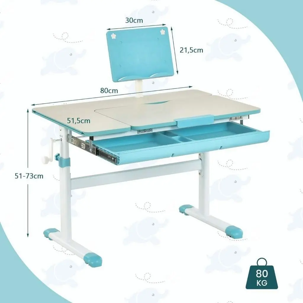 Детский письменный стол Costway HY10126BL-1, синий