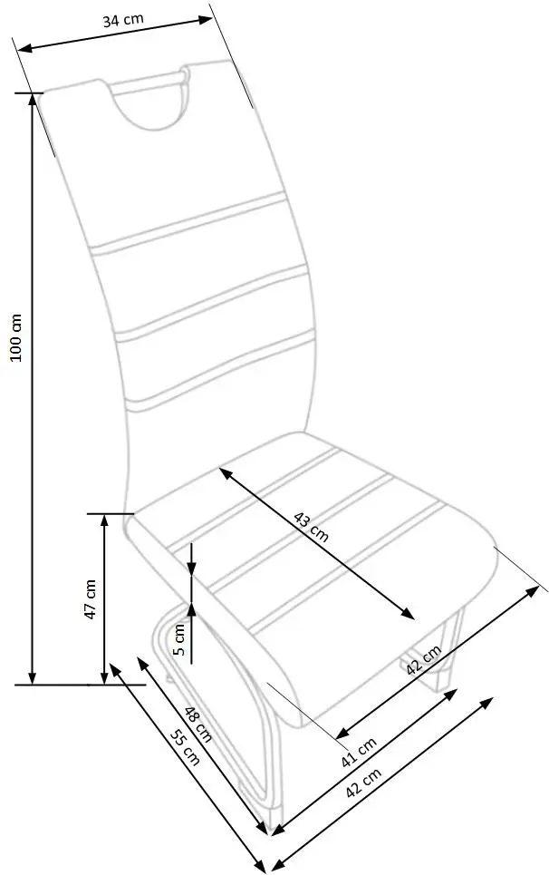 Scaun Halmar K371, gri/negru