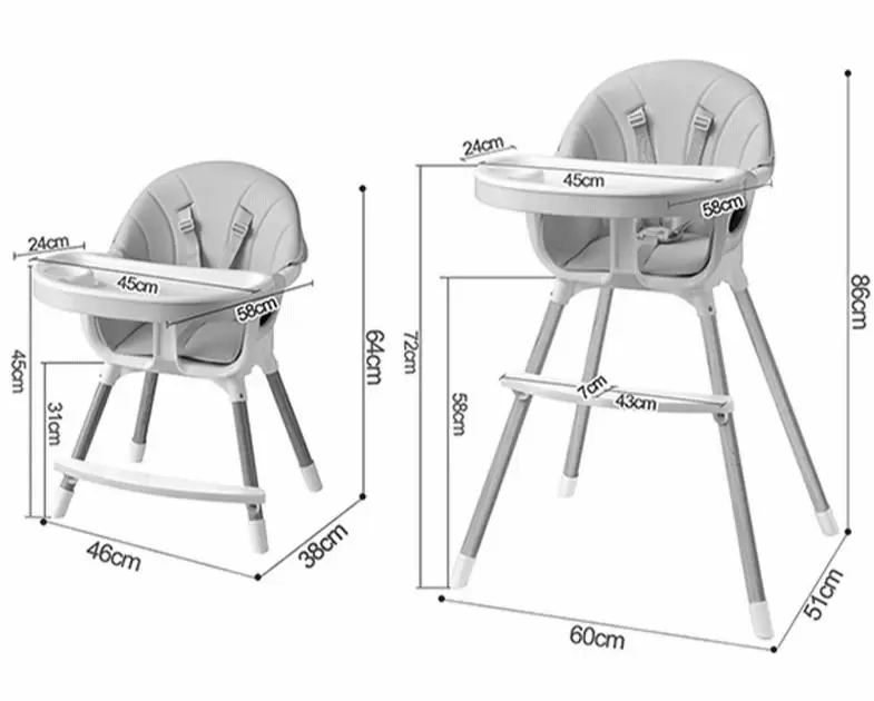 Scaun de masă 4Play Feeding, albastru