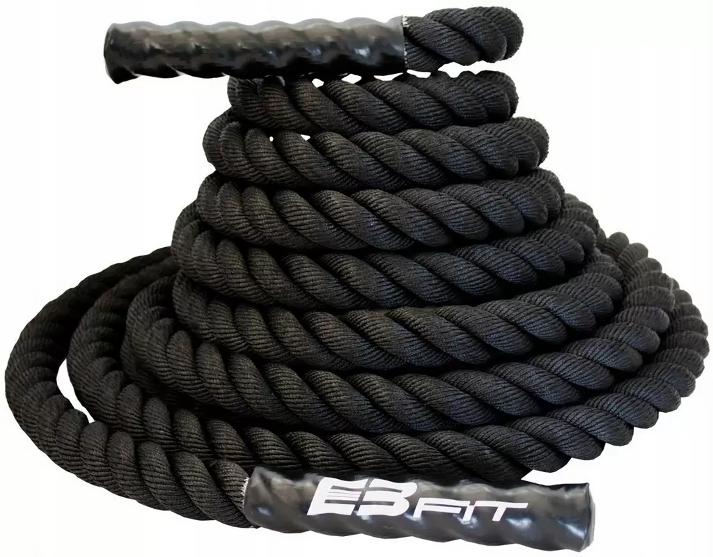 Frânghie pentru functional training EB Fit Crossfit Battle Rope 9m, negru