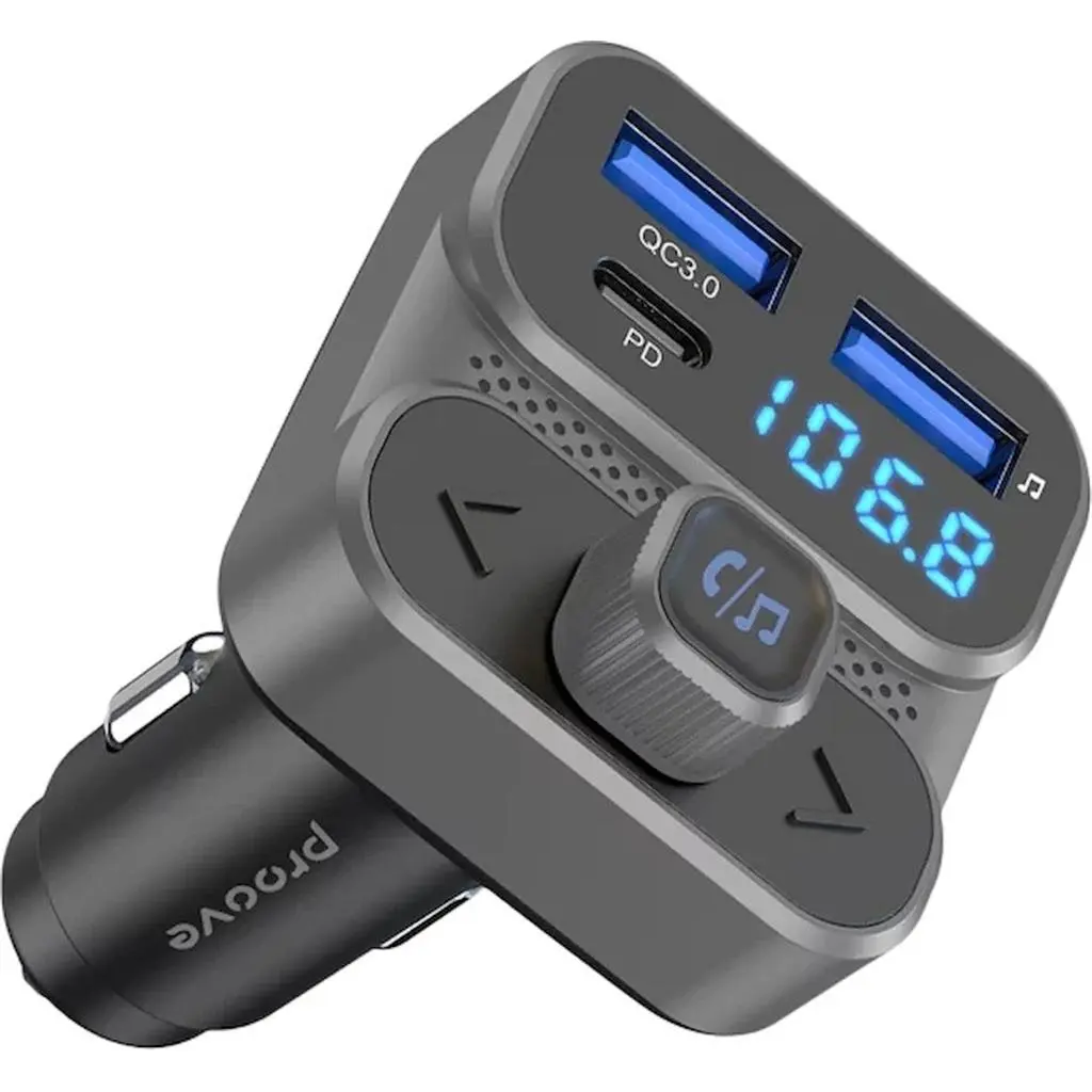 FM-модулятор Proove Launcher Luxor SE 36W PD+QC3.0, Серый на tehnoparc.md FM-модулятор Proove Launcher Luxor SE 36W PD+QC3.0, Серый