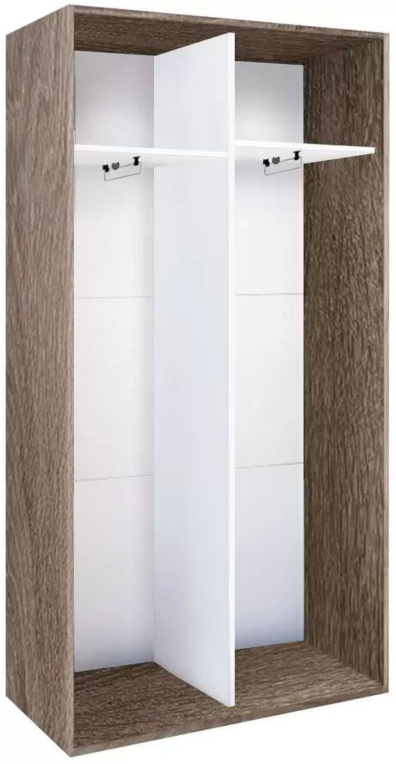 Шкаф-купе Modern Braun Top 2 160x210x45см 2 зеркала, дуб сонома трюфель