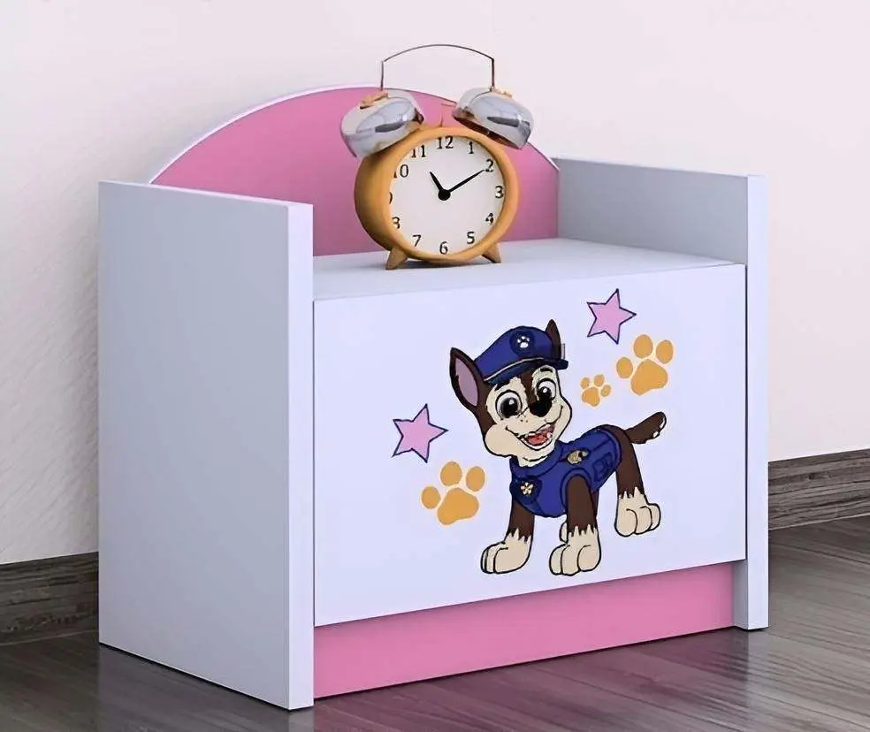 Тумба прикроватная Happy Babies Happy SZN02 Police Dog, белый/розовый