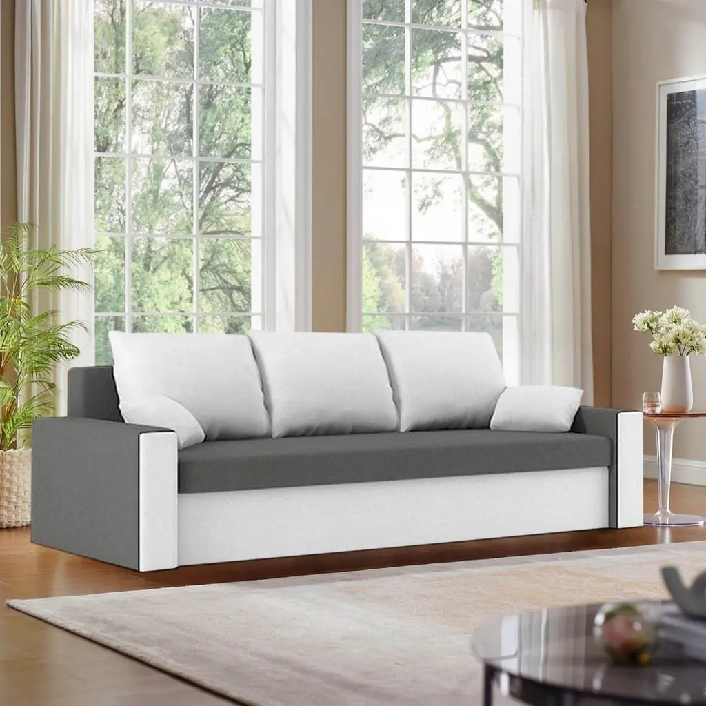 Диван Magnifico Meble Panama Foam Mikro 27/Mikro 31, серый/белый