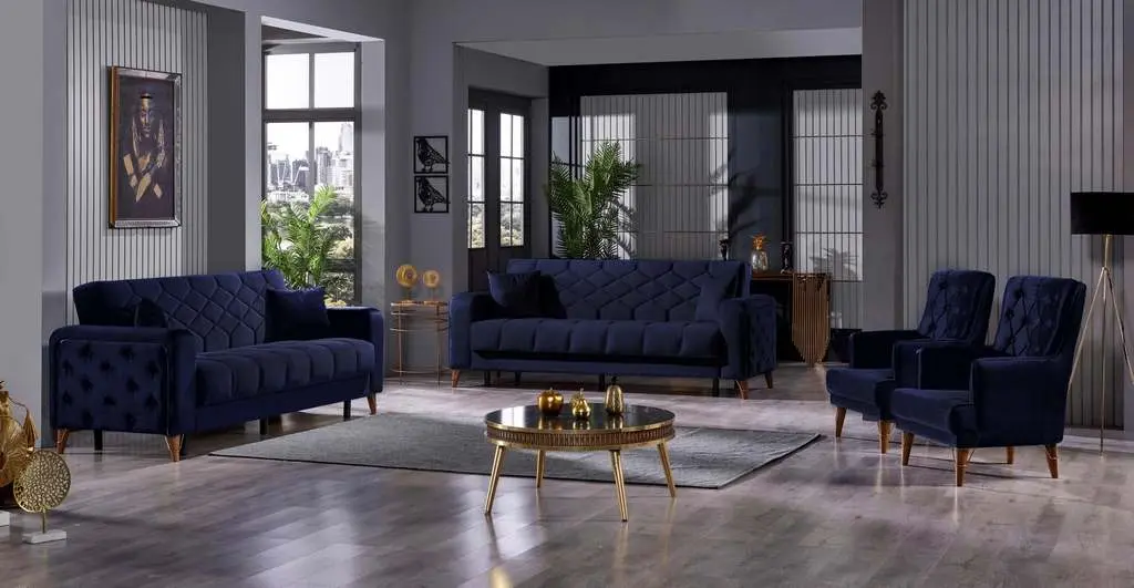 Canapea Fabulous Melisa 3-locuri 82-103, albastru