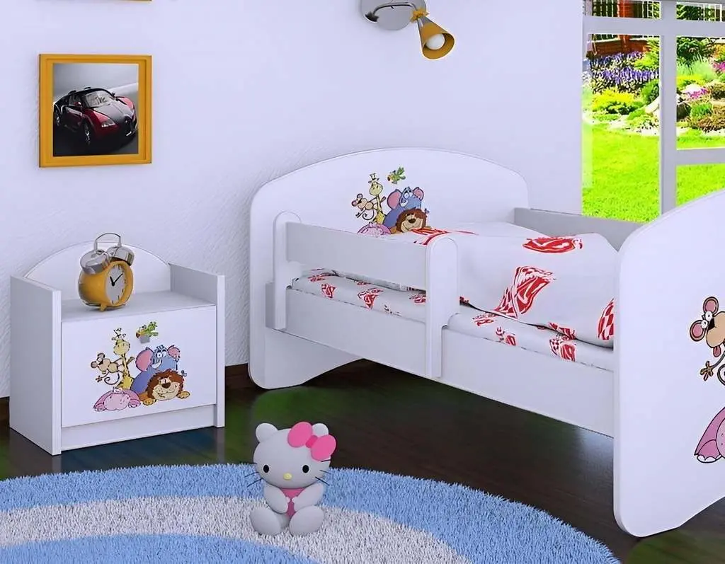 Тумба прикроватная Happy Babies Happy SZN02 Safari, белый на tehnoparc.md Тумба прикроватная Happy Babies Happy SZN02 Safari, белый