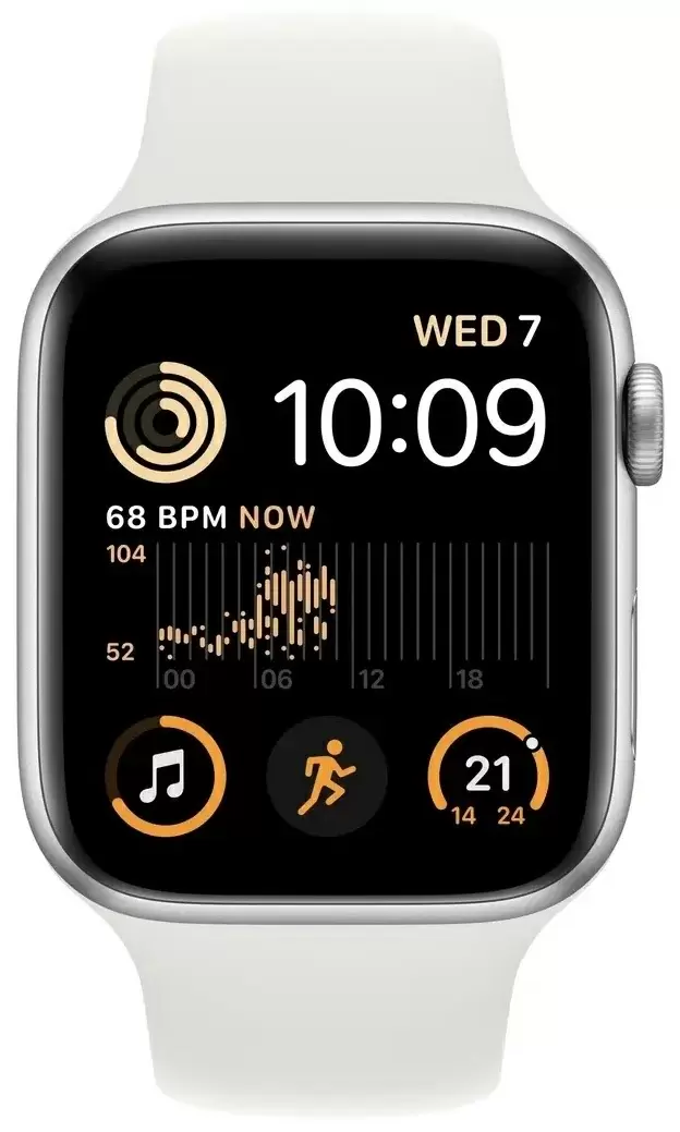 Smartwatch Apple Watch SE 44mm, carcasă din aluminiu, curea tip sport argintiu