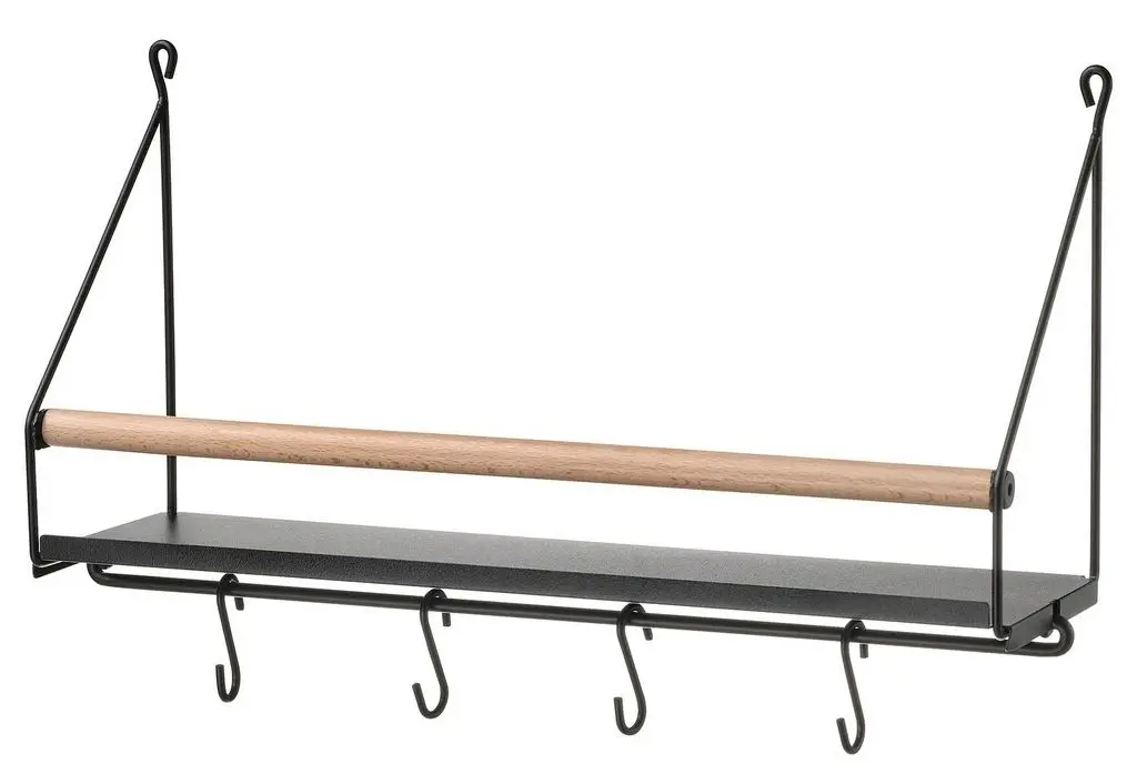 Cuier IKEA Akerbruk 42x12x26cm, negru/natural