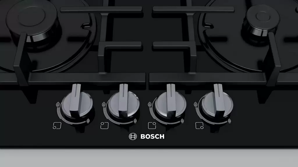 Plită incorporabilă cu gaz Bosch PNP6B6B90, negru