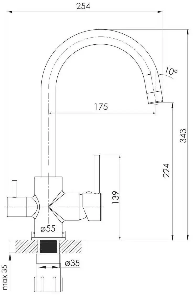 Baterie pentru bucătărie Imprese Daicy 55009-UB, negru